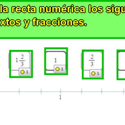 Ubicar fracciones en recta numérica (II) Ubicar fracciones en recta numérica (II)