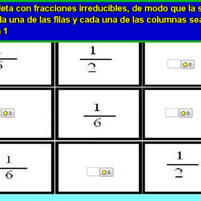 Sudoku de fracciones (II) Sudoku de fracciones (II)