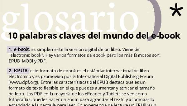 10 palabras claves del mundo del e-book 10 palabras claves del mundo del e-book
