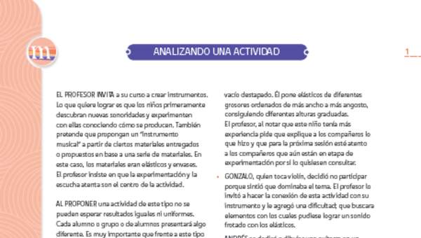 Analizando una actividad Analizando una actividad