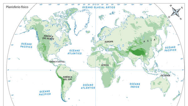 Planisferio físico Planisferio físico