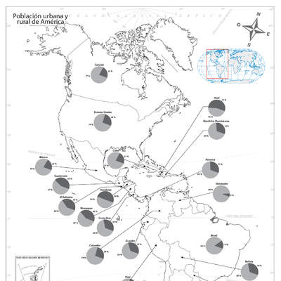 Mapa población urbana y rural de América Latina Mapa población urbana y rural de América Latina