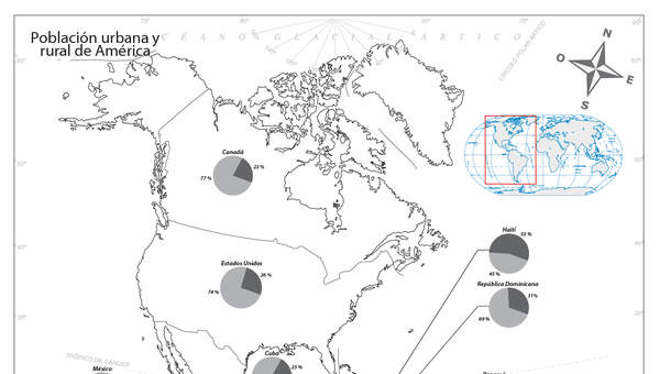 Mapa población urbana y rural de América Latina Mapa población urbana y rural de América Latina