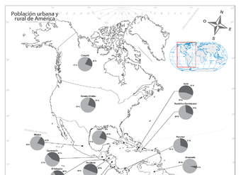 Mapa población urbana y rural de América Latina Mapa población urbana y rural de América Latina