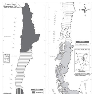Mapa zonas naturales de Chile sin división regional Mapa zonas naturales de Chile sin división regional