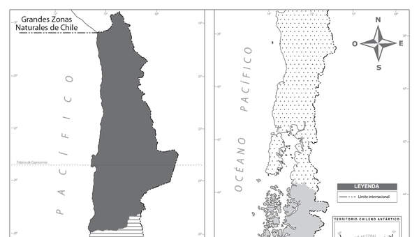Mapa zonas naturales de Chile sin división regional Mapa zonas naturales de Chile sin división regional