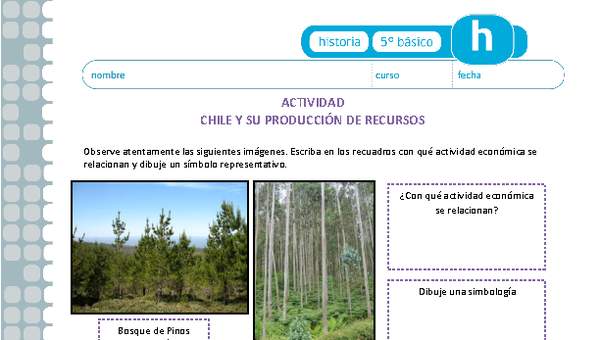 Chile y su producción de recursos Chile y su producción de recursos