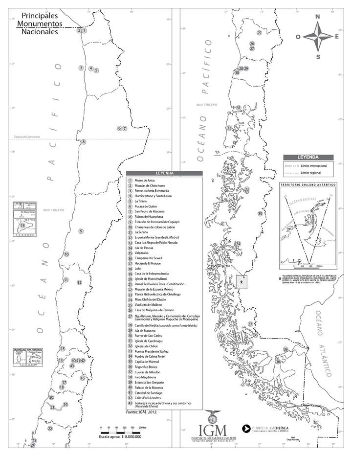 Mapa monumentos nacionales Mapa monumentos nacionales