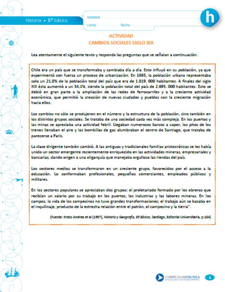 Cambios sociales siglo XIX Cambios sociales siglo XIX