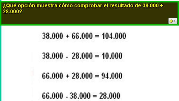 Comprobando una suma Comprobando una suma