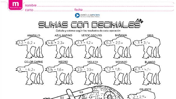 Adición de números decimales Adición de números decimales