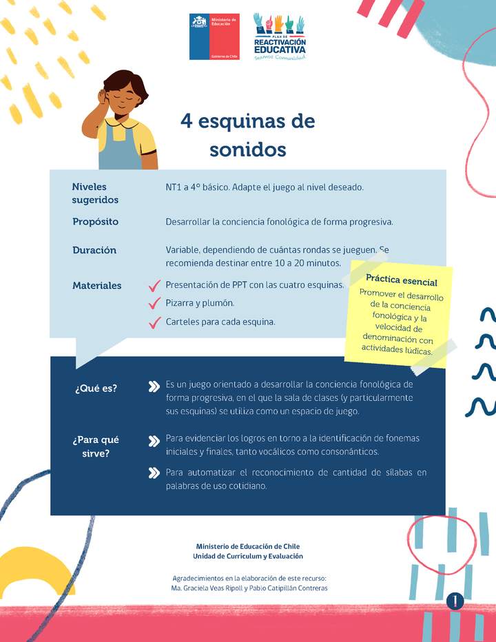 Recurso para el aula: Cuatro esquinas de sonidos.