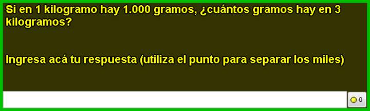 Kilogramos a gramos Kilogramos a gramos