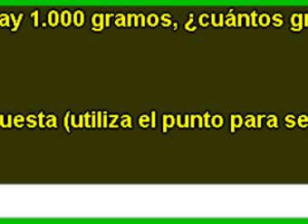 Kilogramos a gramos Kilogramos a gramos