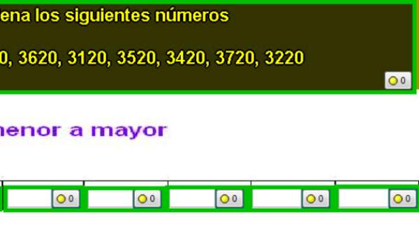 Ordenar números (I) Ordenar números (I)