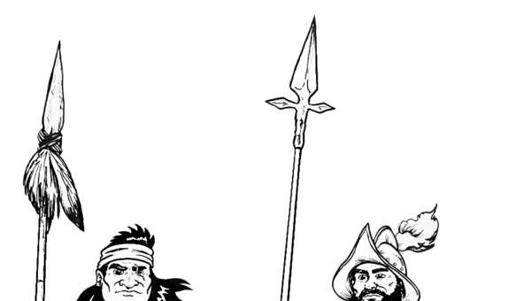 Soldado español y guerrero mapuche Soldado español y guerrero mapuche