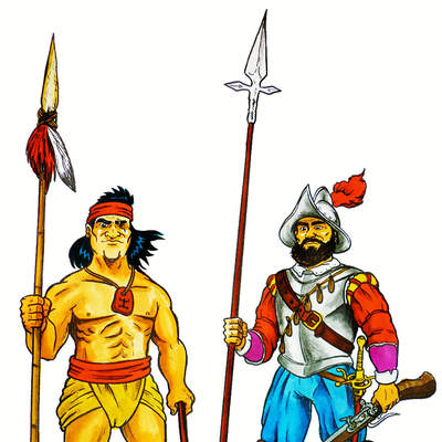 Soldado español y guerrero mapuche Soldado español y guerrero mapuche