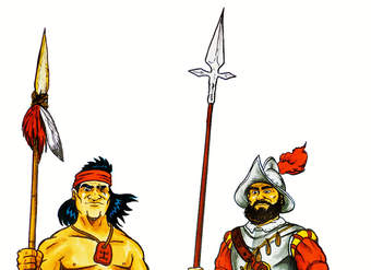 Soldado español y guerrero mapuche Soldado español y guerrero mapuche