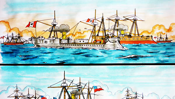Buques chilenos y peruanos en guerra del Pacífico Buques chilenos y peruanos en guerra del Pacífico