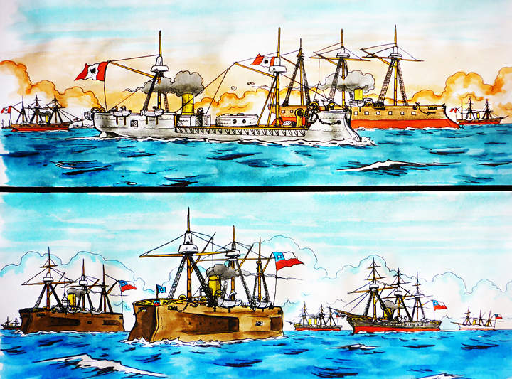 Buques chilenos y peruanos en guerra del Pacífico Buques chilenos y peruanos en guerra del Pacífico
