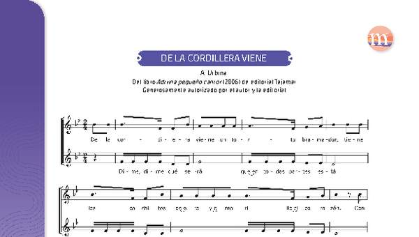 De la cordillera viene De la cordillera viene