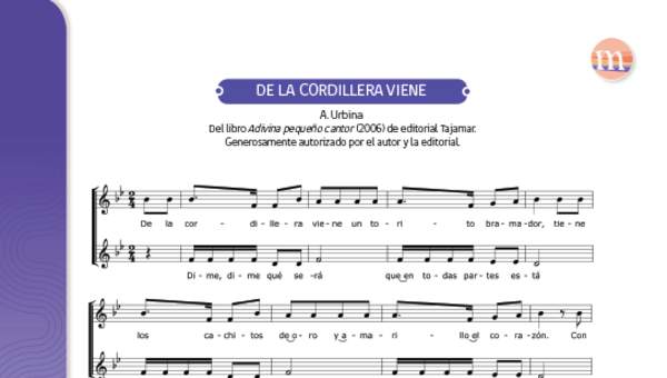 De la cordillera viene De la cordillera viene