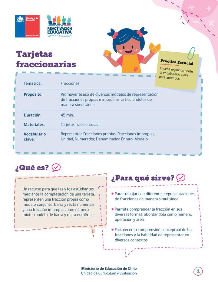 Tarjetas fraccionarias