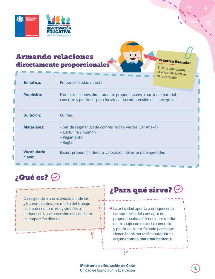 Armando relaciones directamente proporcionales