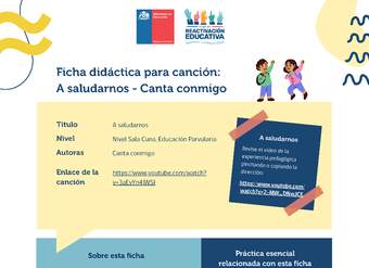 Ficha didáctica canción "A saludarnos", Sala Cuna