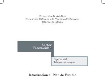 Educación Jóvenes y Adultos - TP - Telecomunicaciones - Sector Electricidad Educación Jóvenes y Adultos - TP - Telecomunicaciones - Sector Electricidad