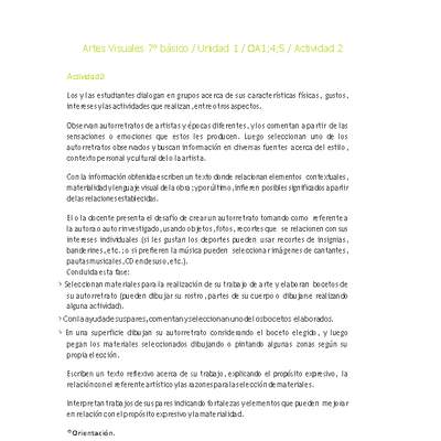Artes Visuales 7° básico-Unidad 1-OA1;4;5-Actividad 2 Artes Visuales 7° básico-Unidad 1-OA1;4;5-Actividad 2