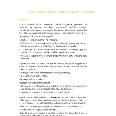 Artes Visuales 7° básico-Unidad 2-OA3;5-Actividad 2 Artes Visuales 7° básico-Unidad 2-OA3;5-Actividad 2