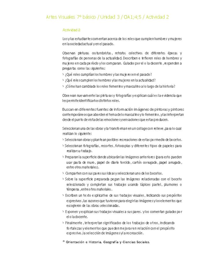 Artes Visuales 7° básico-Unidad 3-OA1;4;5-Actividad 2 Artes Visuales 7° básico-Unidad 3-OA1;4;5-Actividad 2