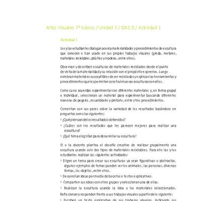 Artes Visuales 7° básico-Unidad 3-OA2;5-Actividad 1 Artes Visuales 7° básico-Unidad 3-OA2;5-Actividad 1