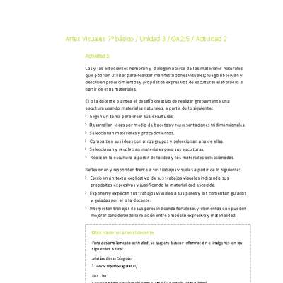 Artes Visuales 7° básico-Unidad 3-OA2;5-Actividad 2 Artes Visuales 7° básico-Unidad 3-OA2;5-Actividad 2