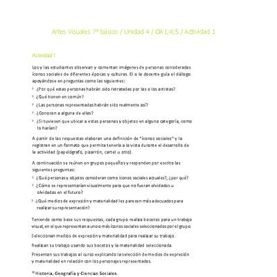 Artes Visuales 7° básico-Unidad 4-OA1;4;5-Actividad 1 Artes Visuales 7° básico-Unidad 4-OA1;4;5-Actividad 1