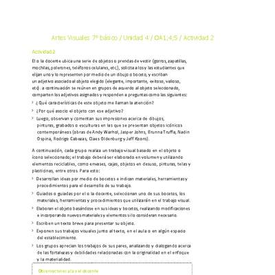 Artes Visuales 7° básico-Unidad 4-OA1;4;5-Actividad 2 Artes Visuales 7° básico-Unidad 4-OA1;4;5-Actividad 2