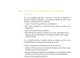 Artes Visuales 7° básico-Unidad 4-OA3;5-Actividad 1 Artes Visuales 7° básico-Unidad 4-OA3;5-Actividad 1