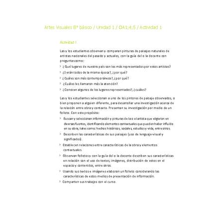 Artes Visuales 8° básico-Unidad 1-OA1;4;5-Actividad 1 Artes Visuales 8° básico-Unidad 1-OA1;4;5-Actividad 1