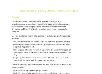 Artes Visuales 8° básico-Unidad 1-OA2;5-Actividad 1 Artes Visuales 8° básico-Unidad 1-OA2;5-Actividad 1
