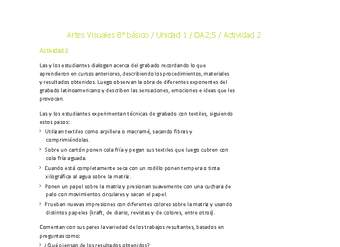 Artes Visuales 8° básico-Unidad 1-OA2;5-Actividad 2 Artes Visuales 8° básico-Unidad 1-OA2;5-Actividad 2