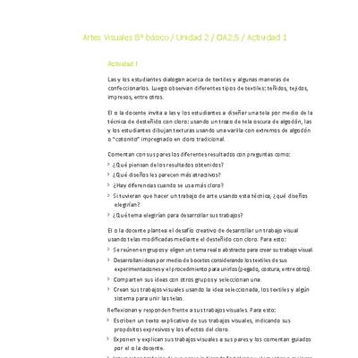 Artes Visuales 8° básico-Unidad 2-OA2;5-Actividad 1 Artes Visuales 8° básico-Unidad 2-OA2;5-Actividad 1