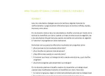 Artes Visuales 8° básico-Unidad 2-OA2;5-Actividad 1 Artes Visuales 8° básico-Unidad 2-OA2;5-Actividad 1