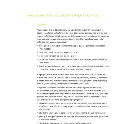 Artes Visuales 8° básico-Unidad 4-OA1;4;5-Actividad 1 Artes Visuales 8° básico-Unidad 4-OA1;4;5-Actividad 1