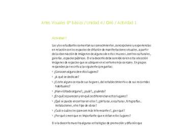 Artes Visuales 8° básico-Unidad 4-OA6-Actividad 1 Artes Visuales 8° básico-Unidad 4-OA6-Actividad 1