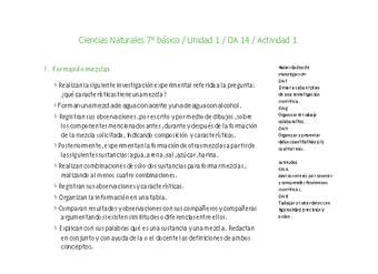 Ciencias Naturales 7° básico-Unidad 1-OA14-Actividad 1 Ciencias Naturales 7° básico-Unidad 1-OA14-Actividad 1