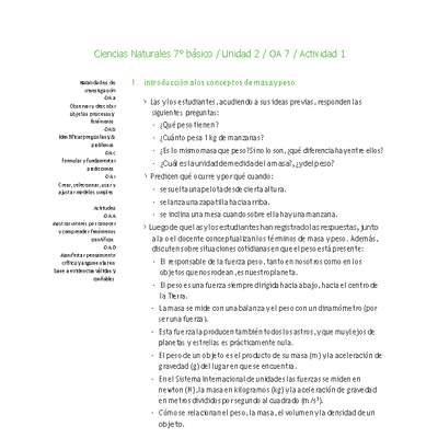 Ciencias Naturales 7° básico-Unidad 2-OA7-Actividad 1 Ciencias Naturales 7° básico-Unidad 2-OA7-Actividad 1