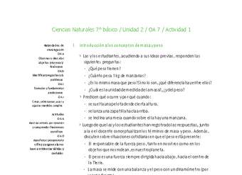 Ciencias Naturales 7° básico-Unidad 2-OA7-Actividad 1 Ciencias Naturales 7° básico-Unidad 2-OA7-Actividad 1