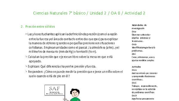 Ciencias Naturales 7° básico-Unidad 2-OA8-Actividad 2 Ciencias Naturales 7° básico-Unidad 2-OA8-Actividad 2
