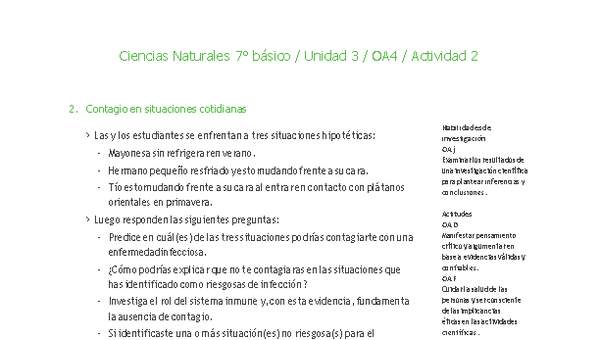Ciencias Naturales 7° básico-Unidad 3-OA4-Actividad 2 Ciencias Naturales 7° básico-Unidad 3-OA4-Actividad 2